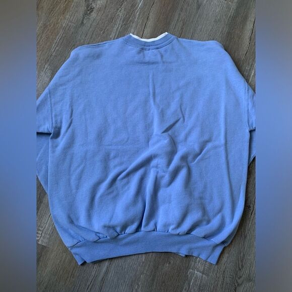 VTG Morning Sun Cardinal Snow Winter Sweatshirt Pullover Blue White Size L XL - Picture 7 of 9